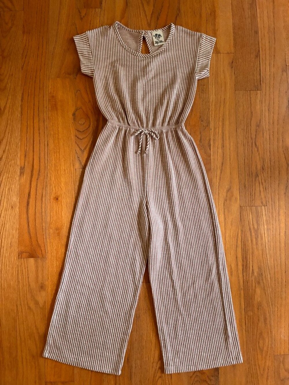 Adorable Lily Bleu Girls Striped Wide Leg Jumpsuit Boho Size 10